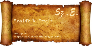 Szalók Ervin névjegykártya