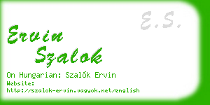 ervin szalok business card